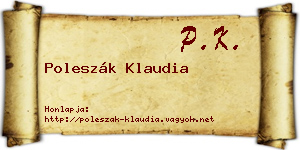 Poleszák Klaudia névjegykártya